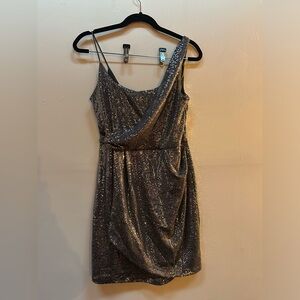 Jump apparel silver sparkle sequin dress small